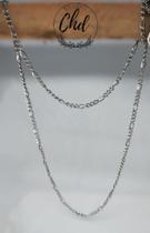 Corrente Evvai_Masculina em Aço Inox Modelo: Elo Fígaro Corrente Evvai_Masculina em Aço Inox Modelo: Elo Fígaro