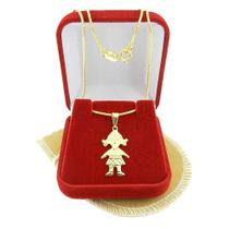 Corrente Feminina 40/45cm 1mm Menina Folheado Ouro 18k CR728