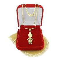 Corrente Feminina 40/45cm 1mm Menino Folheado Ouro 18k CR729