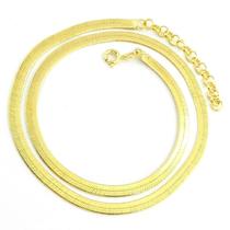 Corrente Feminina 40/45cm 3mm Largura Folheada Ouro 18k CR585
