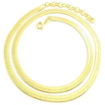 Corrente Feminina 40/45cm 4mm Largura Folheada Ouro CR587
