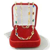 Corrente Feminina 40/45Cm 5Mm Largura Folheada Ouro Cr602