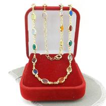 Corrente Feminina 40/45cm 5mm Largura Folheada Ouro CR602