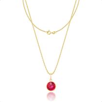 Corrente Feminina 45cm Ouro 18k + Pingente VERMELHO Corrente Feminina 45cm Ouro 18k + Pingente VERMELHO