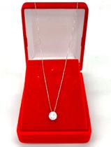 Corrente Feminina 45cm Ouro Branco 18k Pingente Ponto De Luz Corrente Feminina 45cm Ouro Branco 18k Pingente Ponto De Luz