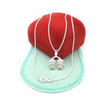 Corrente Feminina 50Cm 0.8Mm 2 Meninas Folheada Prata Cr832 Corrente Feminina 50Cm 0.8Mm 2 Meninas Folheada Prata Cr832