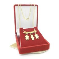 Corrente Feminina 50cm 1mm 2 Menina 1 Menino Banhada Ouro 18k CR455