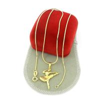Corrente Feminina 50Cm Bailarina Folheado Ouro Cr214