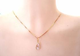 Corrente Feminina 50cm E Pingente Gota Joia Ouro18k 750 Corrente Feminina 50cm E Pingente Gota Joia Ouro18k 750
