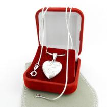 Corrente Feminina 50Cm + Relicário 2Cm Folheada Prata Cr311