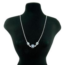 Corrente Feminina 60cm 1mm + Olho Grego Folheada Prata CR668 Corrente Feminina 60cm 1mm + Olho Grego Folheada Prata CR668