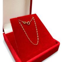 Corrente Feminina Americana De Ouro 18k 50cm Gargantilha Colar Cordão Corrente Feminina Americana De Ouro 18k 50cm Gargantilha Colar Cordão