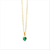 Corrente Feminina Bailarina Ouro 18 K 750 40cm Pingente Coração verde Corrente Feminina Bailarina Ouro 18 K 750 40cm Pingente Coração verde