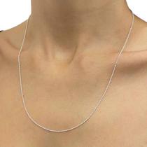 Corrente Feminina Bolinha 50cm de Prata 925 Legítima Maciça