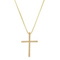 Corrente Feminina Colar Pingente Crucifixo Banhado Ouro 18k Corrente Feminina Colar Pingente Crucifixo Banhado Ouro 18k