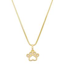 Corrente Feminina Colar Pingente Patinha Banhado A Ouro 18k