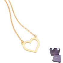 Corrente Feminina Coração Banhada A Ouro 18k Linda Delicada