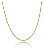 Corrente Feminina Corda 3 Cores 50cm Ouro 18k 750 Grosso Corrente Feminina Corda 3 Cores 50cm Ouro 18k 750 Grosso