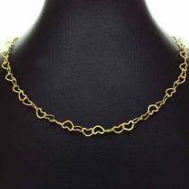 Corrente Feminina de Malha de Coração 40cm Mais 5cm de Extensor Corrente Feminina de Malha de Coração 40cm Mais 5cm de Extensor