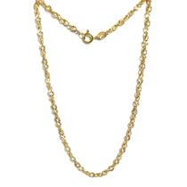 Corrente Feminina de Ouro 18k 40cm Meia Corda Cordão Colar Gargantilha Elo Trabalhado Corrente Feminina de Ouro 18k 40cm Meia Corda Cordão Colar Gargantilha Elo Trabalhado