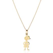 Corrente Feminina de Ouro 18k Com Pingente Menina Filha Corrente Feminina de Ouro 18k Com Pingente Menina Filha