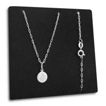 Corrente Feminina Elos Cadeado Nossa Senhora Aparecida Prata 925 Legítima Maciça Original 45cm