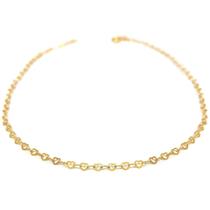 Corrente Feminina Em Ouro 18k Corações Vazados 40cm Colar Cordão Gargantilha