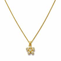 Corrente Feminina Exclusiva Zircônia Flor Presente Esposa Luxo 50cm Colar Corrente Feminina Exclusiva Zircônia Flor Presente Esposa Luxo 50cm Colar