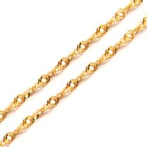 Corrente Feminina Maciça Colar Cordão Singapura de Ouro 18k 1,50mm 50 cm