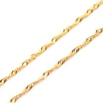 Corrente Feminina Maciça Colar Cordão Singapura de Ouro 18k 40 cm