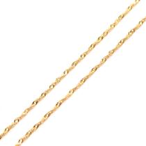 Corrente Feminina Maciça Colar Cordão Singapura de Ouro 18k 50 cm