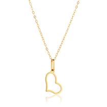 Corrente Feminina Maciça Com Pingente Coração Ouro 18k