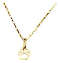 Corrente Feminina Maciça E Pata De Cachorro Mini Ouro 18k Corrente Feminina Maciça E Pata De Cachorro Mini Ouro 18k