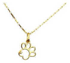 Corrente Feminina Maciça E Pata De Cachorro Pequena Ouro 18k Corrente Feminina Maciça E Pata De Cachorro Pequena Ouro 18k