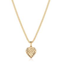 Corrente Feminina Maciça + Pingente Coração Ouro 18k