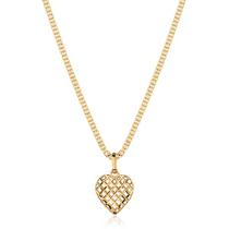Corrente Feminina Maciça + Pingente Coração Ouro 18k