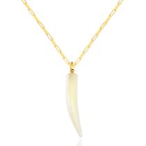 Corrente Feminina Maciça + Pingente Dente de Sabre Ouro 18k 60 cm Corrente Feminina Maciça + Pingente Dente de Sabre Ouro 18k 60 cm