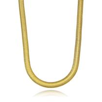 Corrente Feminina Malha Serpente 6mm 45cm Folheado Ouro 18k
