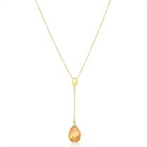 Corrente Feminina Ouro 18k 750 45cm C/ Pingente Gota Briolet