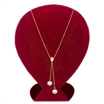 Corrente Feminina Ouro 18k 750 45cm Com Pingente Pérolas Corrente Feminina Ouro 18k 750 45cm Com Pingente Pérolas