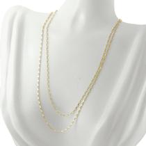 Corrente Feminina Ouro 18k 750 Tijolinho 50 Cm Garantia Dour Dourado