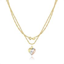 Corrente Feminina Ouro 18k + Pingente Coração