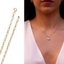 Corrente Feminina Portuguesa Oval Em Ouro 18k 60cm Corrente Feminina Portuguesa Oval Em Ouro 18k 60cm