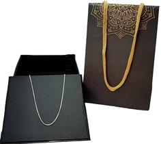 Corrente feminina prata 925 luxo veneziana colar cordão 50cm ks10 com caixinha
