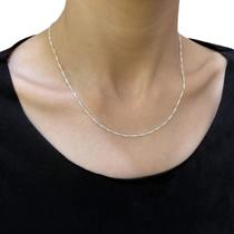 Corrente Feminina Singapura 45cm Prata 925 Legítima 1,5mm