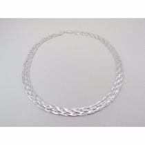 Corrente Feminina Trançada De 6 Fios Em Prata 925 Corrente Feminina Trançada De 6 Fios Em Prata 925