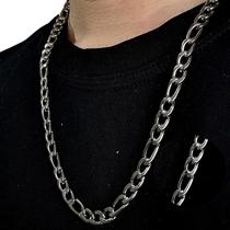 Corrente Figaro Prateada Aço Inox 60cm Colar Masculino Unissex Brilho Intenso Resistente Água Uso Diario Nao Escurece Alta Durabilidade Estilo Moderno