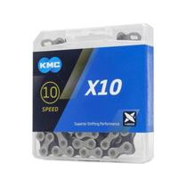 Corrente fina index kmc x10 10v 114 links prata/preto