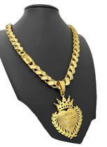 Corrente Friso S 12Mm + Pingente Coroa - Banhado A Ouro 18K Corrente Friso S 12Mm + Pingente Coroa - Banhado A Ouro 18K