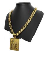 Corrente Friso S 12Mm + Pingente Fé - Banhado A Ouro 18K Corrente Friso S 12Mm + Pingente Fé - Banhado A Ouro 18K